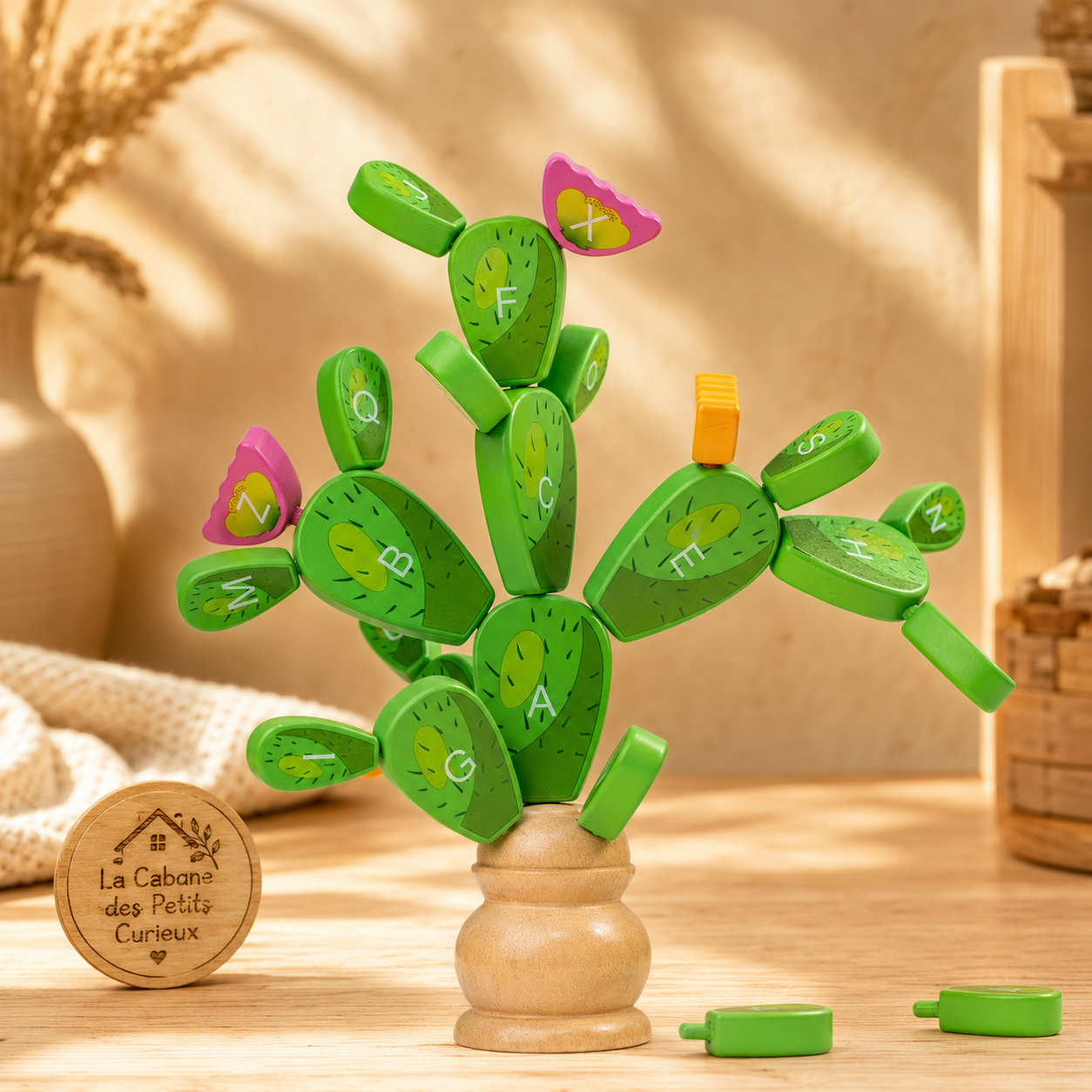🌵 Cactus magnétique en bois – Jeu éducatif à construire