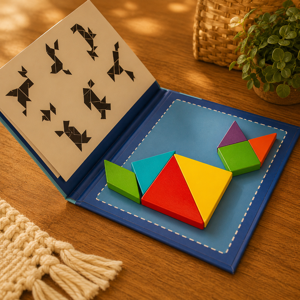📖 Livre Tangram Montessori en bois