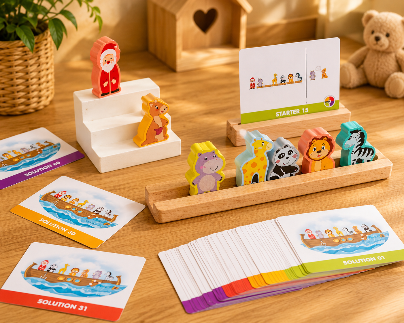 🦒 Jeu de logique – L'Arche des Animaux en Bois
