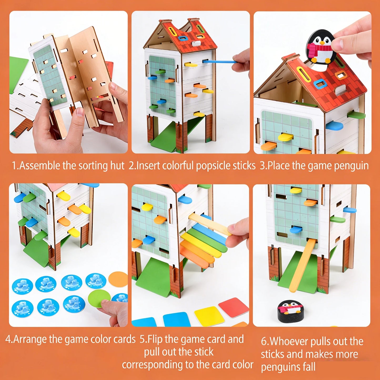 Jeu de société en bâtonnets de bois - Jeu Montessori interactif parent-enfant - Jeu de combat à deux joueurs - Casse-tête - Jouet d'éveil