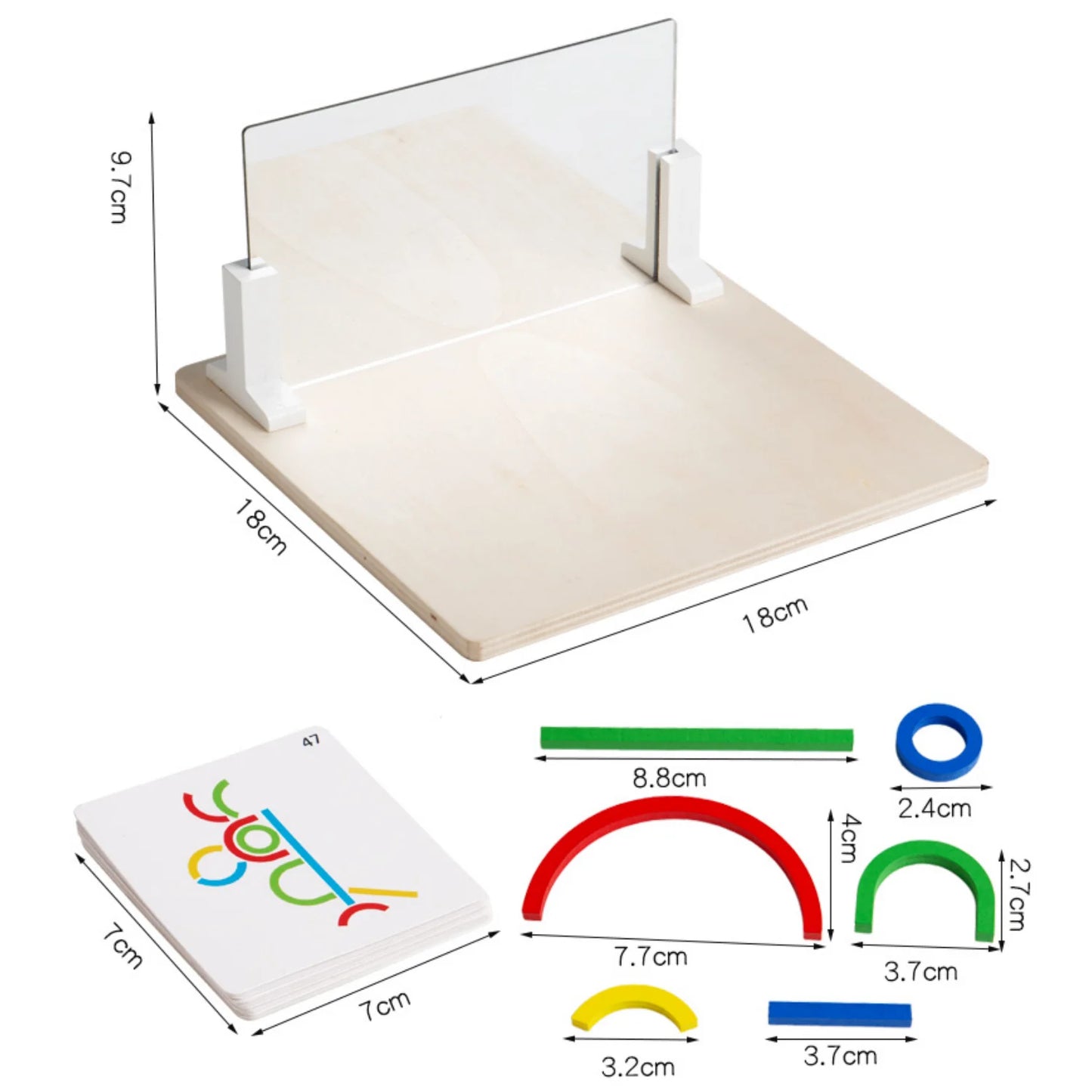 Puzzle miroir Montessori en bois pour enfants, jouet éducatif précoce, jeu de logique et d'exploration spatiale, cadeau de voyage