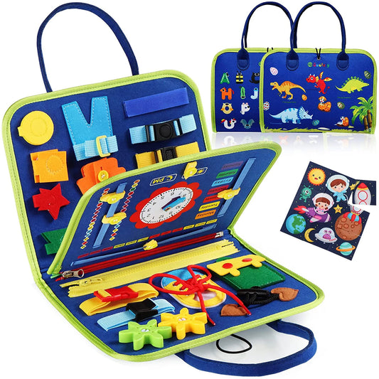 Tableau d'activités Montessori pour tout-petits, jouet sensoriel, apprentissage préscolaire, activités éducatives de voyage pour les tout-petits, motricité fine
