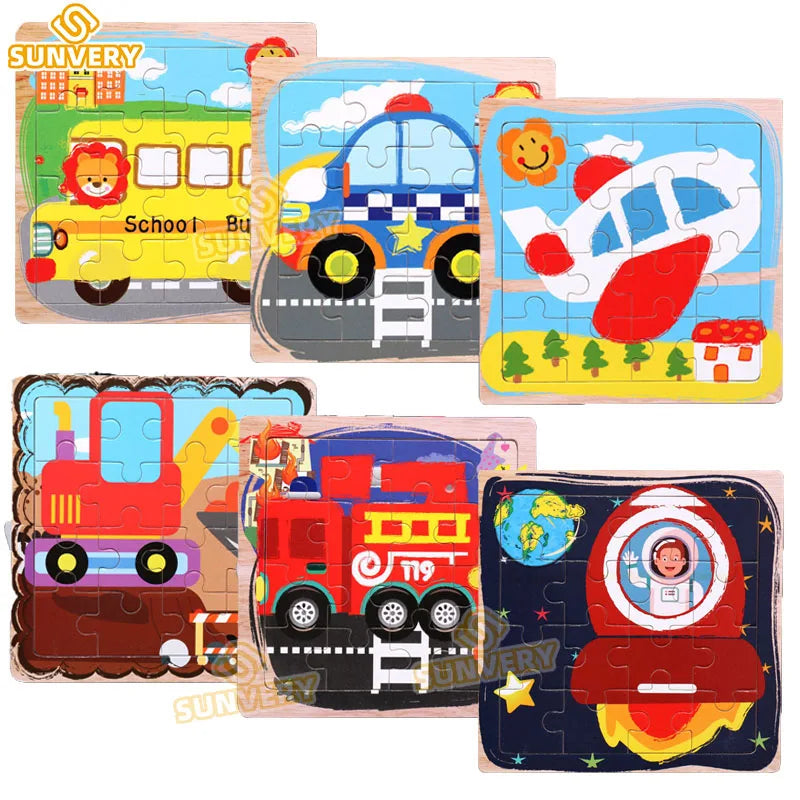 Puzzle 9/16 pour enfants de 2 à 5 ans, puzzle en bois pour tout-petits, jouet éducatif préscolaire, puzzle d'animaux pour garçons et filles