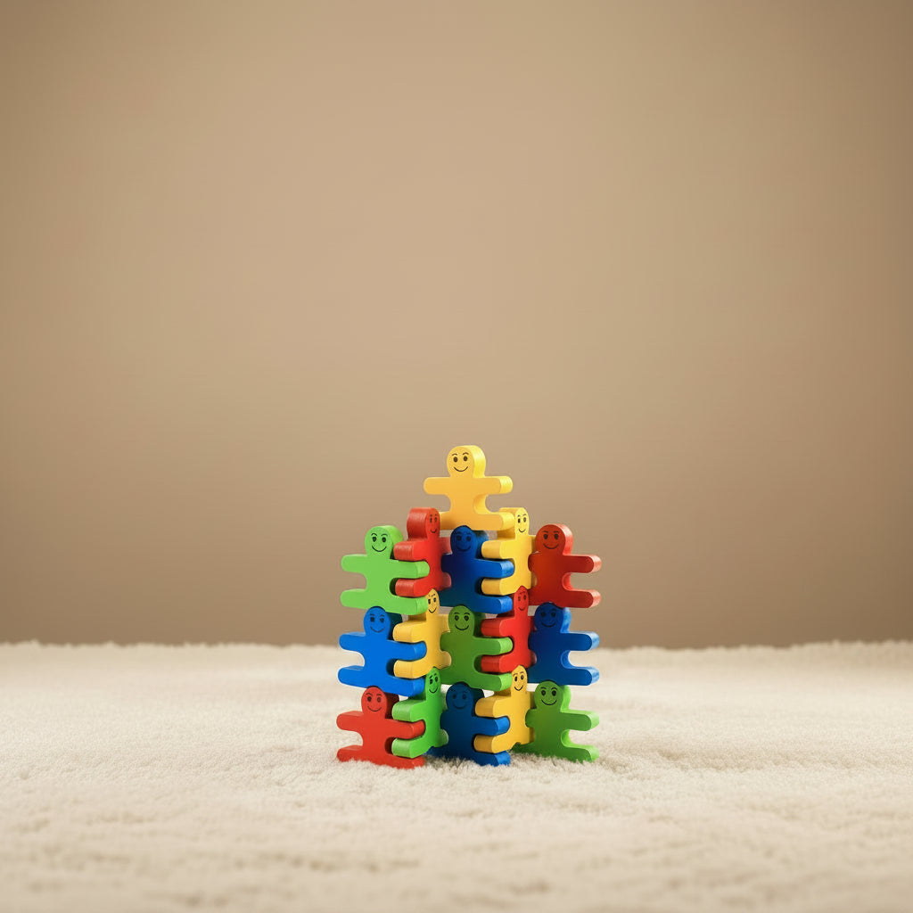 🏗️  Blocs de construction en bois – Personnages à empiler