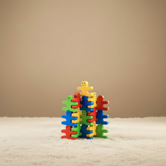 🏗️  Blocs de construction en bois – Personnages à empiler