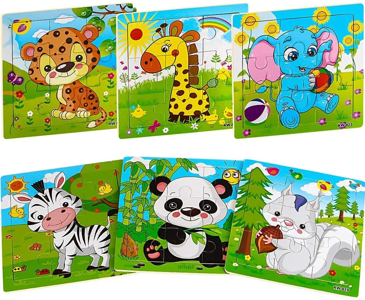Puzzle 9/16 pour enfants de 2 à 5 ans, puzzle en bois pour tout-petits, jouet éducatif préscolaire, puzzle d'animaux pour garçons et filles