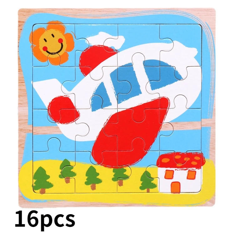 Puzzle 9/16 pour enfants de 2 à 5 ans, puzzle en bois pour tout-petits, jouet éducatif préscolaire, puzzle d'animaux pour garçons et filles