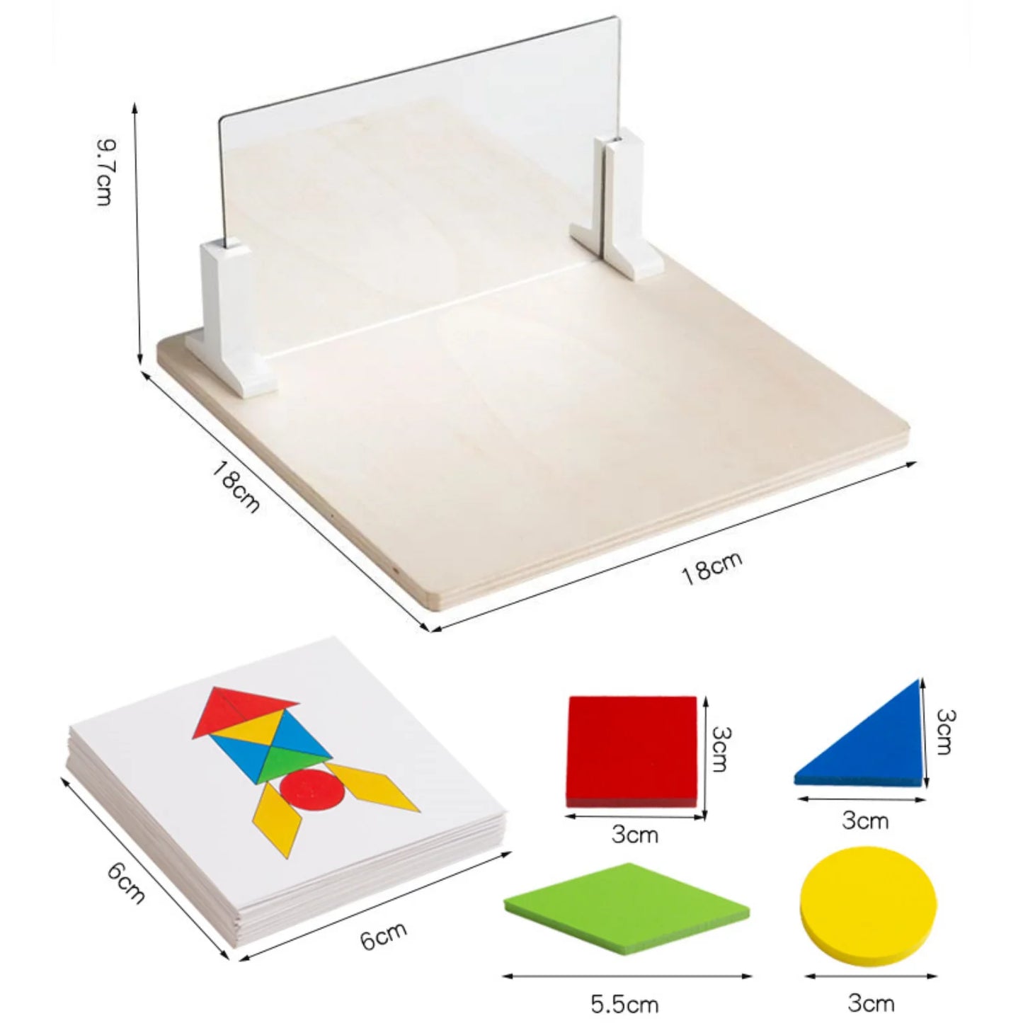 Puzzle miroir Montessori en bois pour enfants, jouet éducatif précoce, jeu de logique et d'exploration spatiale, cadeau de voyage