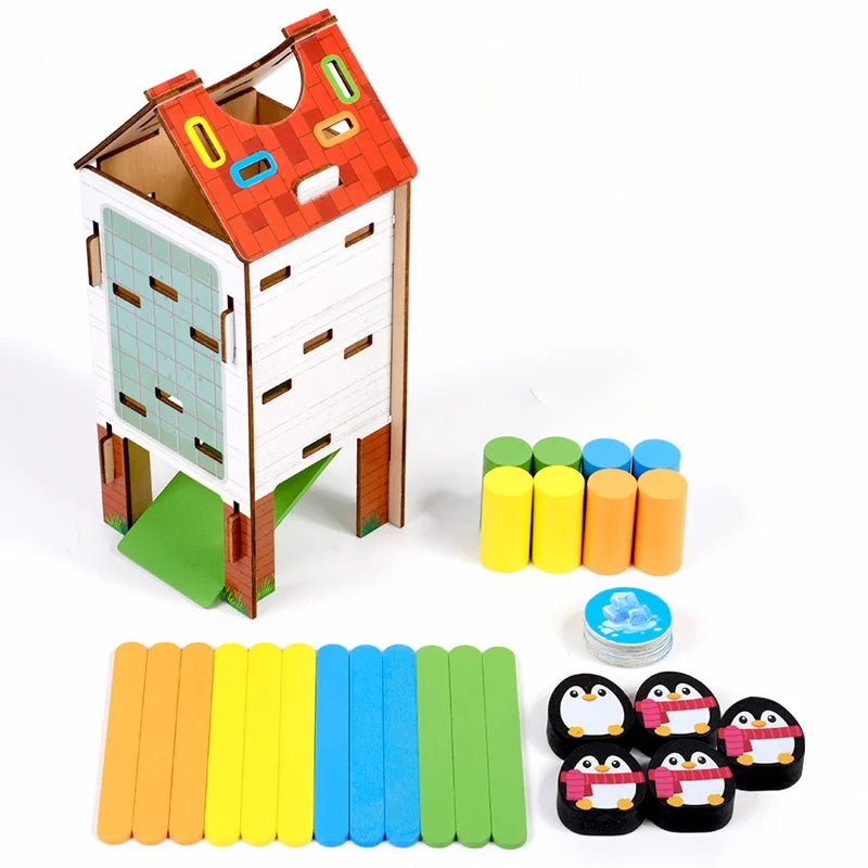 Jeu de société en bâtonnets de bois - Jeu Montessori interactif parent-enfant - Jeu de combat à deux joueurs - Casse-tête - Jouet d'éveil