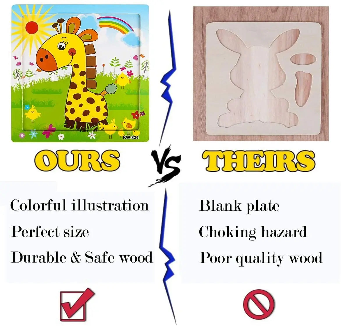 Puzzle 9/16 pour enfants de 2 à 5 ans, puzzle en bois pour tout-petits, jouet éducatif préscolaire, puzzle d'animaux pour garçons et filles