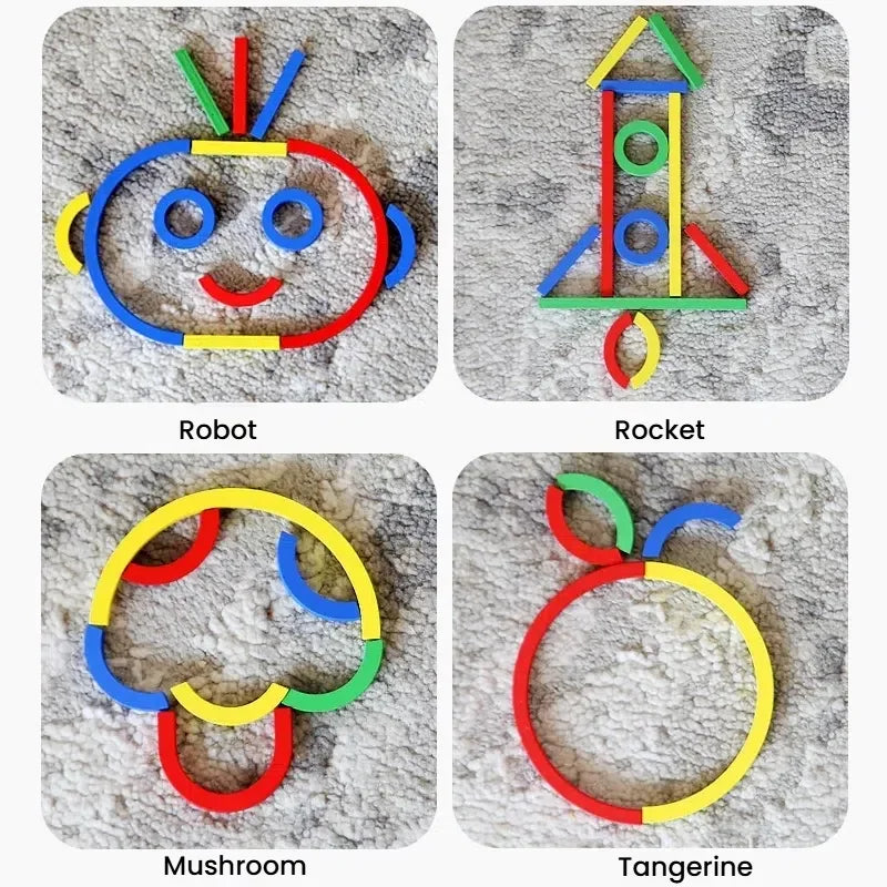 Puzzle miroir Montessori en bois pour enfants, jouet éducatif précoce, jeu de logique et d'exploration spatiale, cadeau de voyage