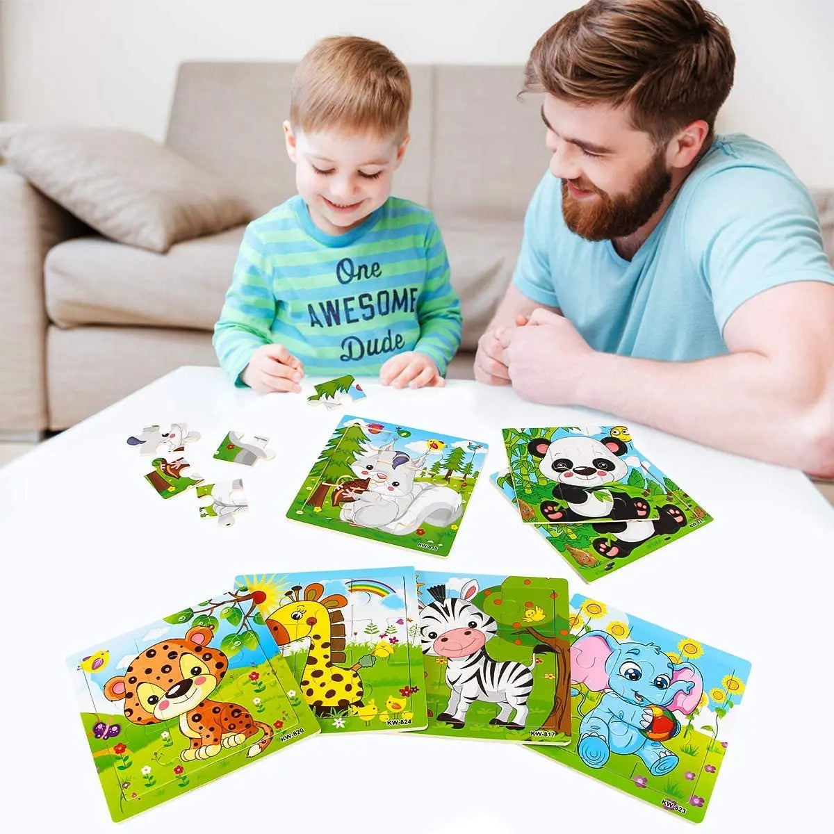Puzzle 9/16 pour enfants de 2 à 5 ans, puzzle en bois pour tout-petits, jouet éducatif préscolaire, puzzle d'animaux pour garçons et filles