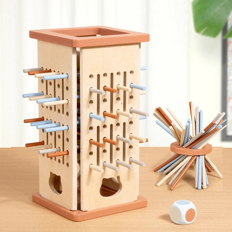 Jeu de société en bâtonnets de bois - Jeu Montessori interactif parent-enfant - Jeu de combat à deux joueurs - Casse-tête - Jouet d'éveil