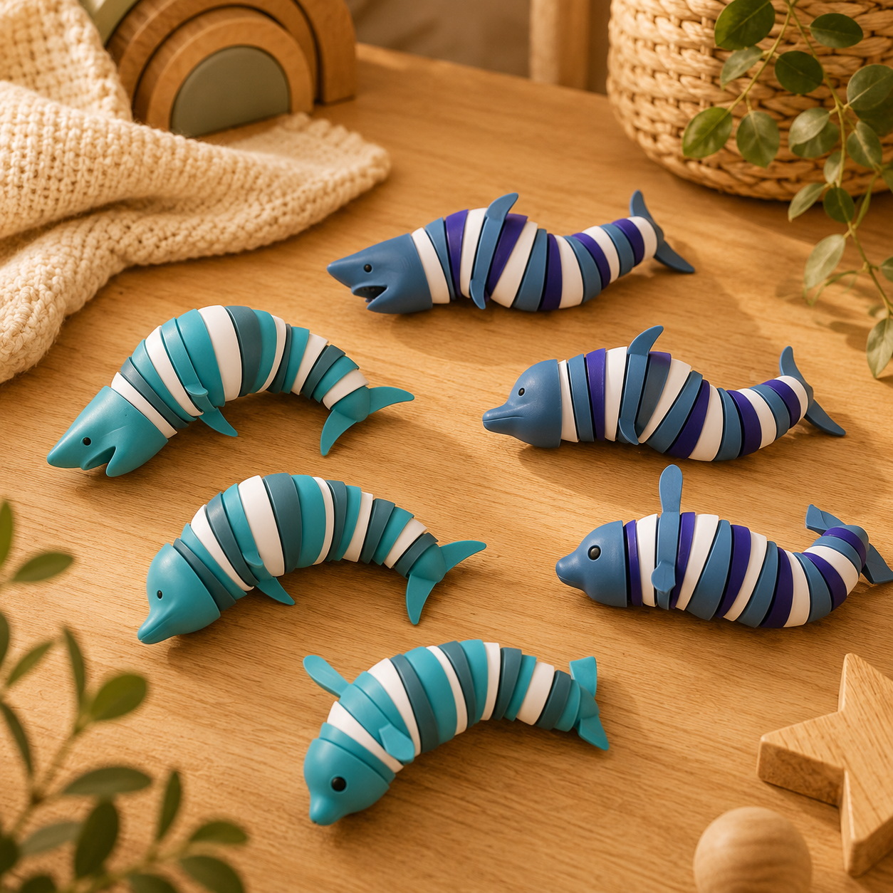 🦈 Requin, Dauphin & Phoque articulés sensoriels