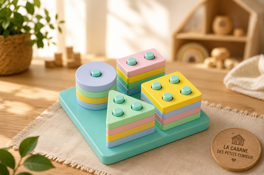 🧩 Jeu d'encastrement en bois – Apprendre les formes et les couleurs en s'amusant !