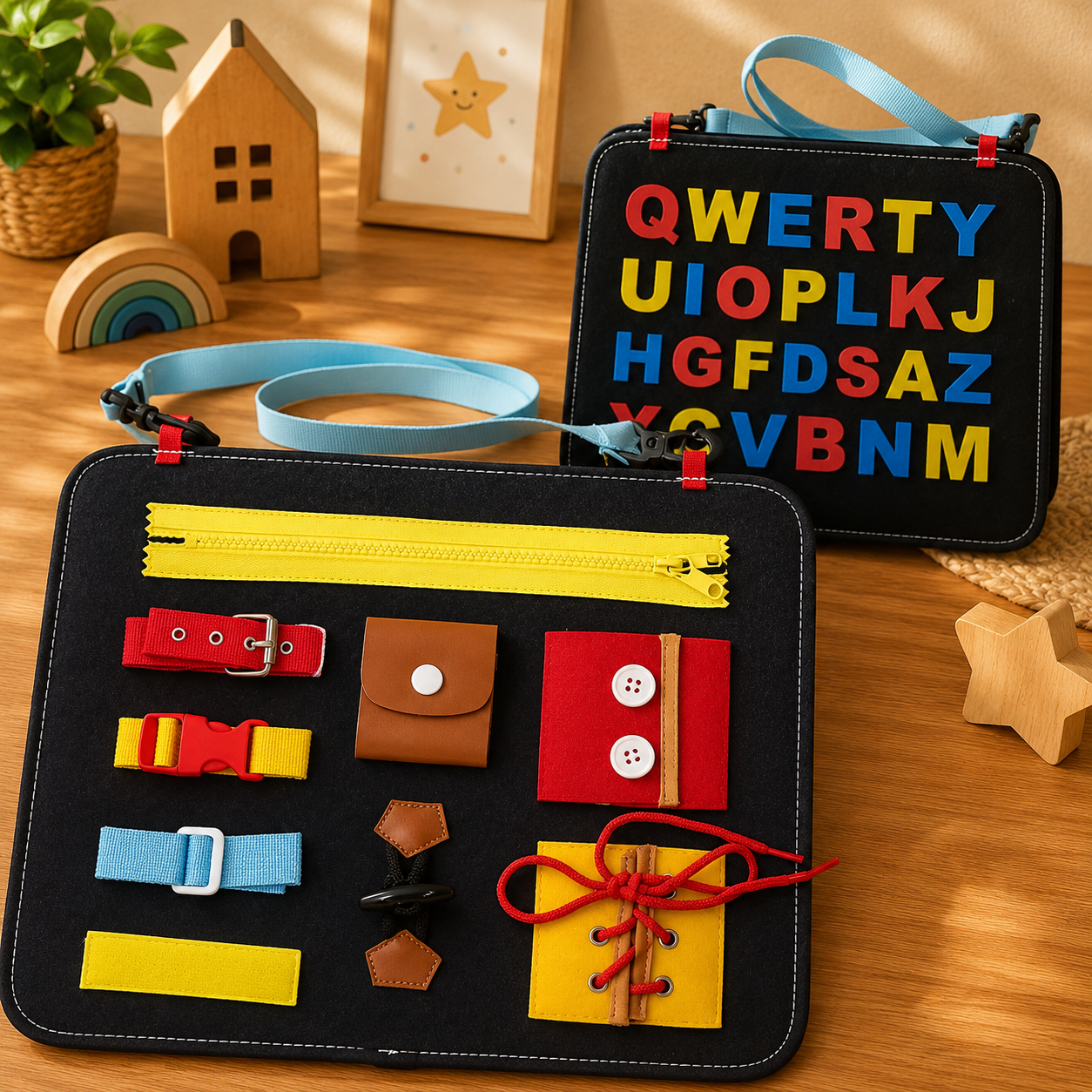 👜 Sac d'activités Montessori – Busy Board de voyage