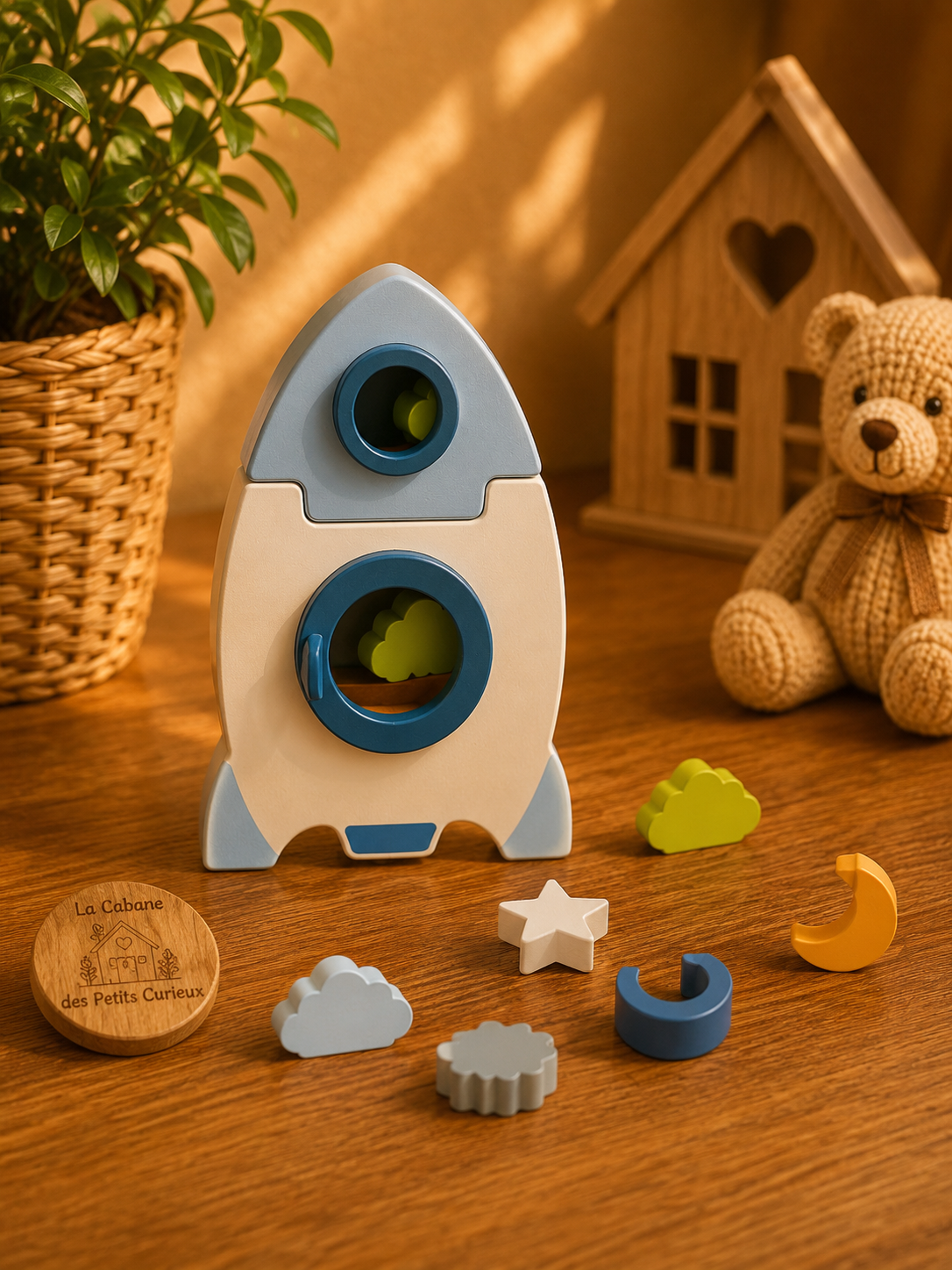 🚀 Fusée d'activités Montessori en Bois
