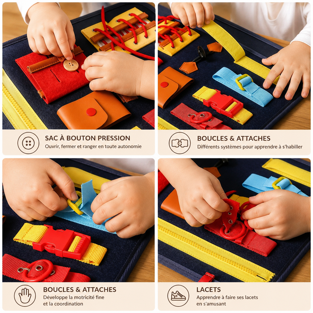 👜 Sac d'activités Montessori – Busy Board de voyage