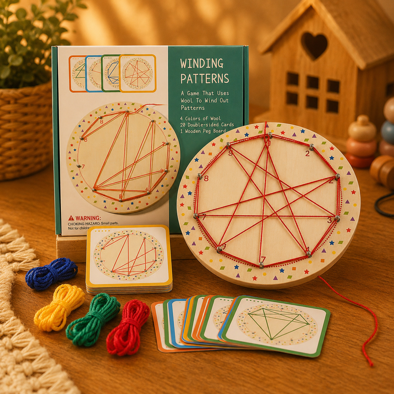 🧩 Géoplan Montessori en bois