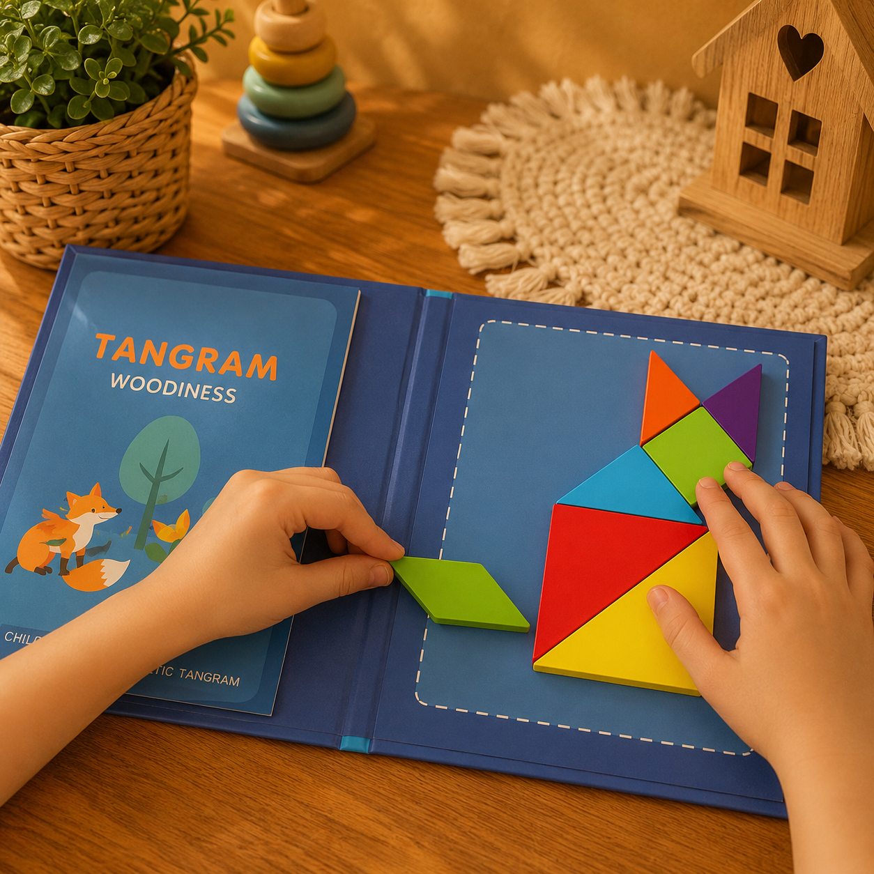 📖 Livre Tangram Montessori en bois