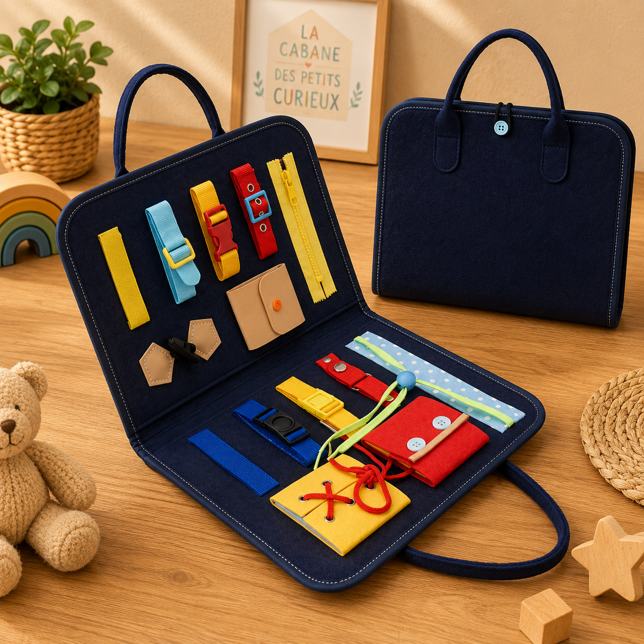 👜 Sac d'activités Montessori – Busy Board de voyage