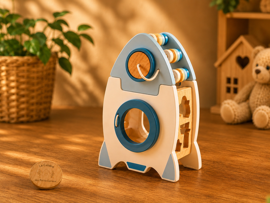 🚀 Fusée d'activités Montessori en Bois